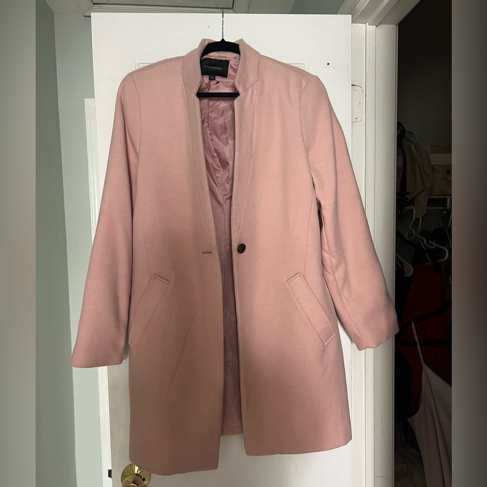 Banana Republic long line pale pink coat